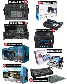 Behringer X32, Midas M32 LIVE, Yamaha MGX, Soundcraft Ui24R, PreSonus,