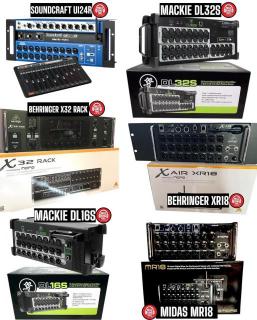 Behringer X32, Midas M32 LIVE, Yamaha MGX, Soundcraft Ui24R, PreSonus,