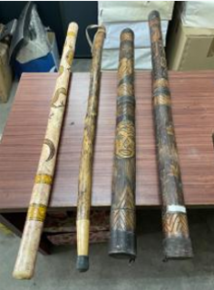 Decorative Tribal Rainsticks & Carved Bamboo Tubes