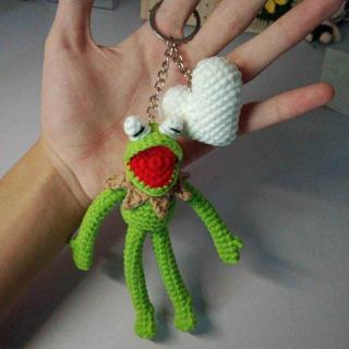 Handmade Crochet Frog Keychain