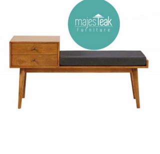 Shoe Bench Teak-2 Drawer.