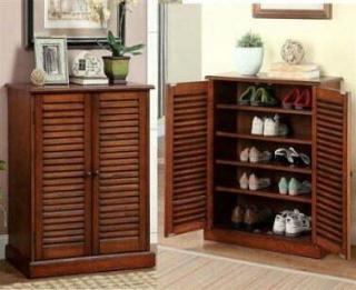 Teak Wood Shoe Cabinet -Stall Design