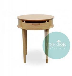Teak Round Bedside Table