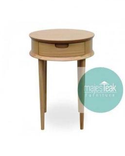 Teak Round Bedside Table