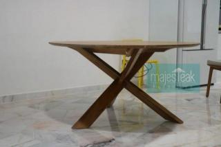 Teak Round Table -Slice Design