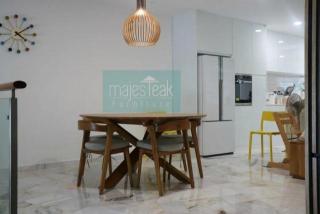 Teak Round Table -Slice Design
