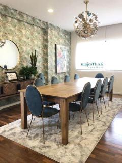Teak Wood Dining Table -Wave Design