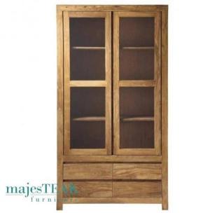 Teak Display Cabinet -Glass Doors