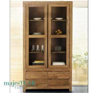 Teak Display Cabinet -Glass Doors