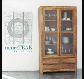 Teak Display Cabinet -Glass Doors